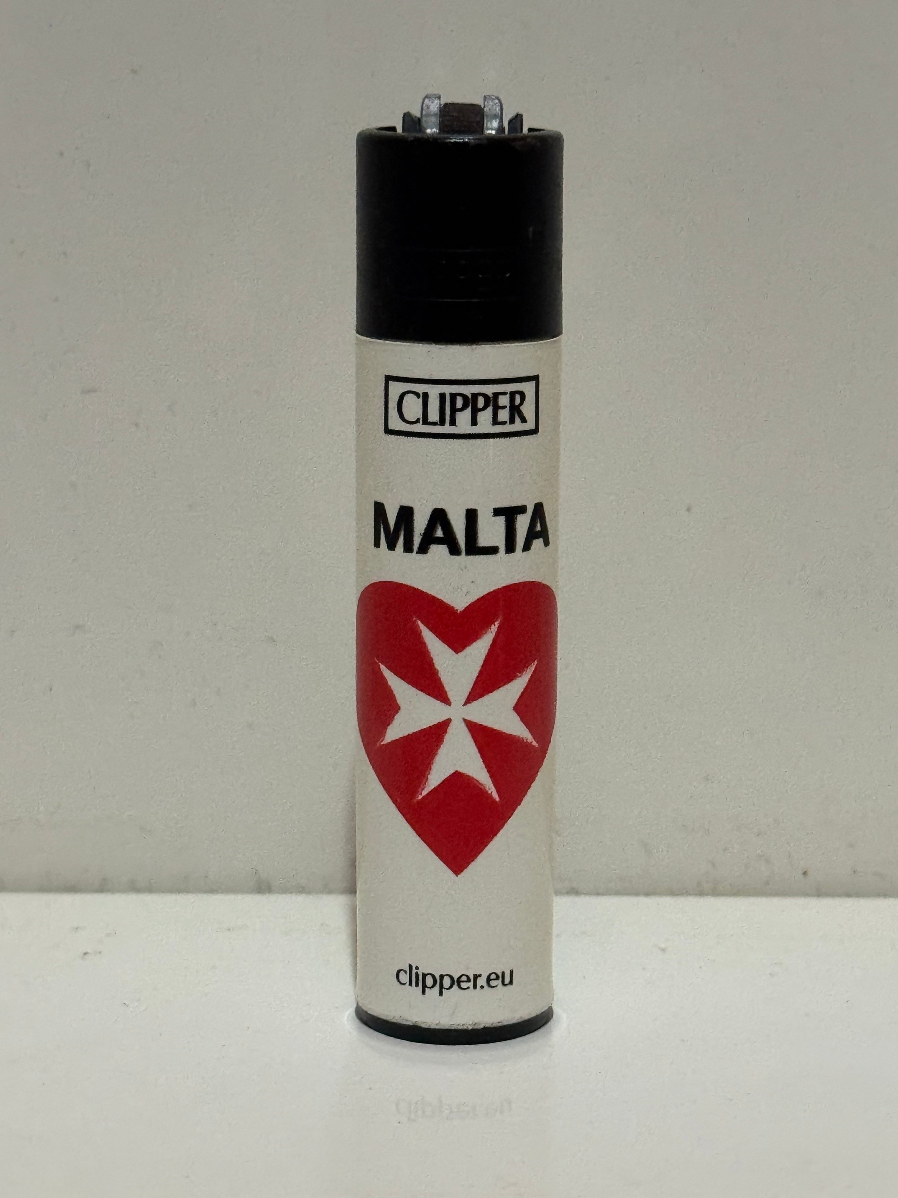 Clipper Maltese cross lighter – Malta souvenir, red heart design