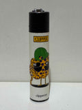 Clipper jungle animal print lighter – white leopard design