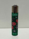 Clipper casino poker chip lighter – green pop-art design