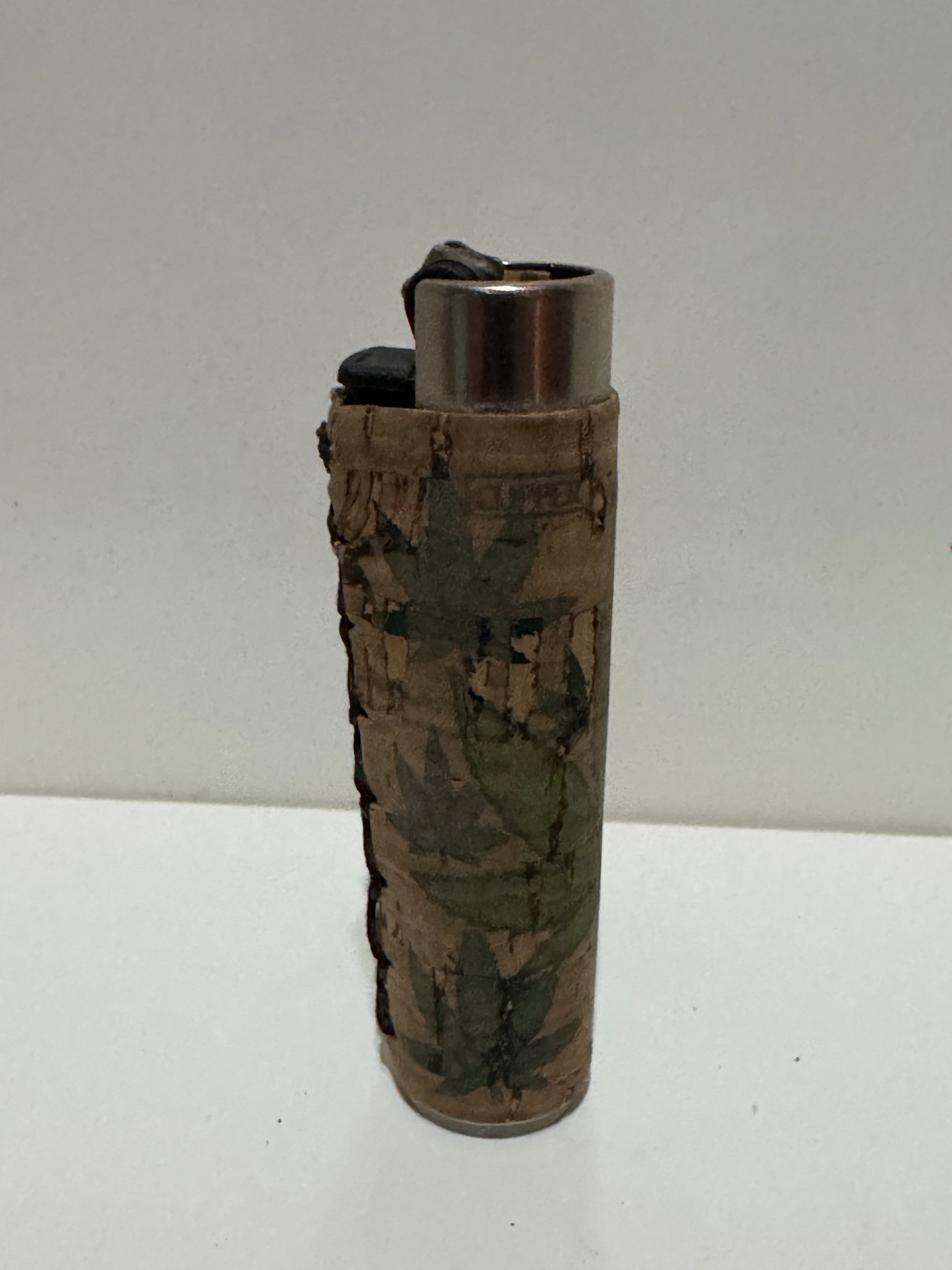 Clipper cork-effect lighter – brown vintage wrap