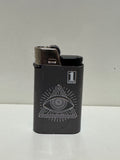 All-seeing eye pyramid lighter – black streetwear graphic