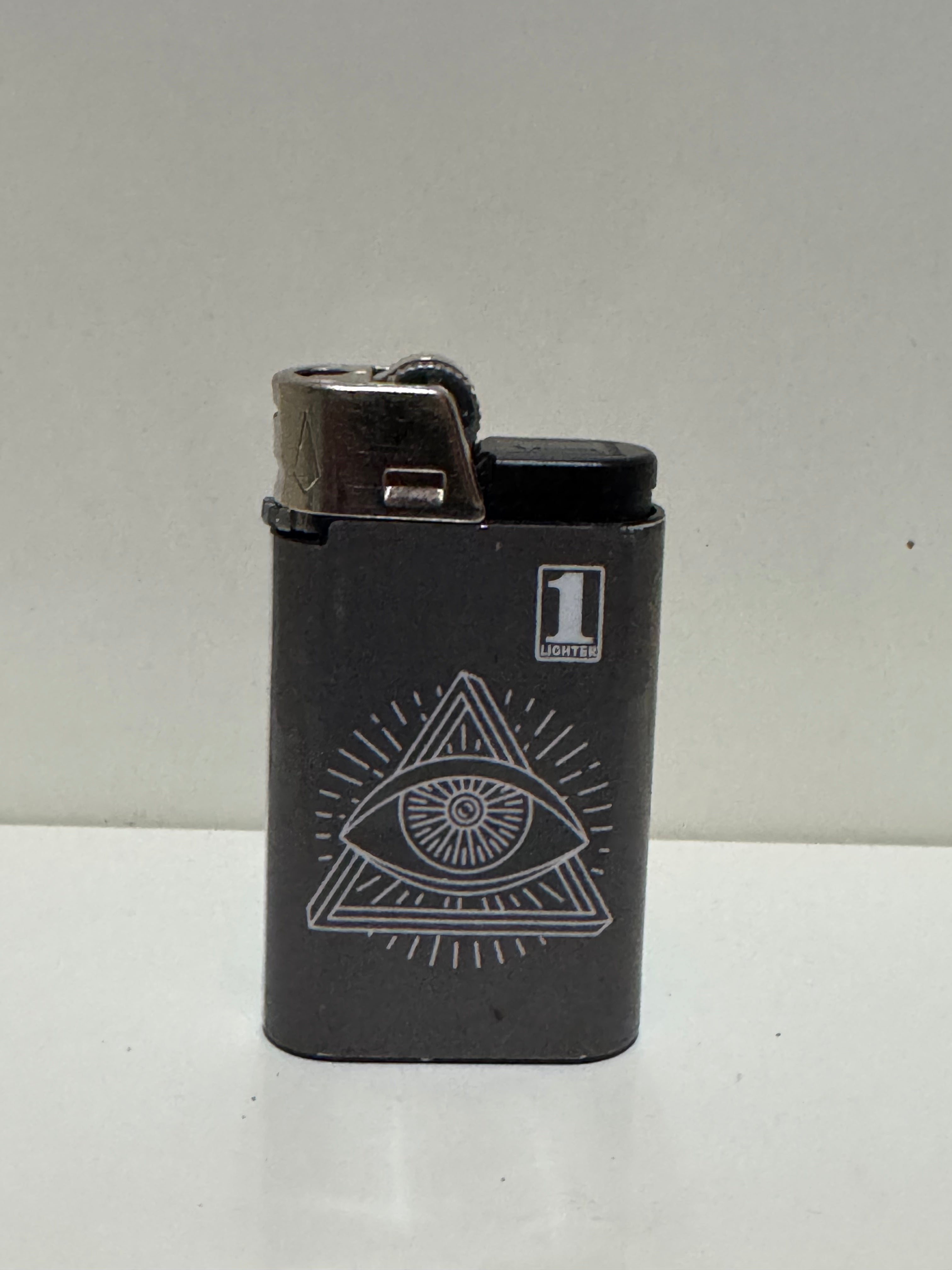 All-seeing eye pyramid lighter – black streetwear graphic