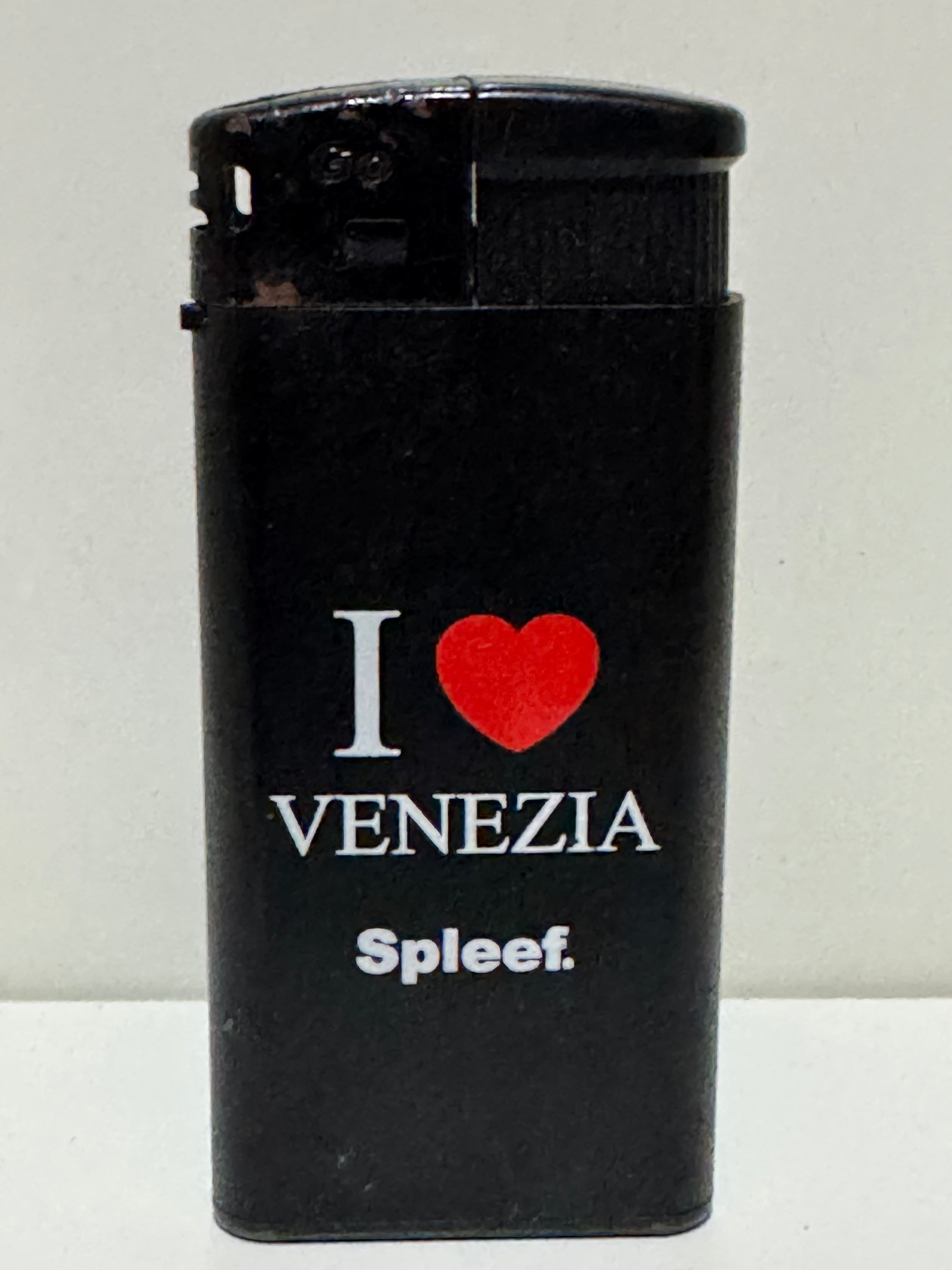 I Love Venezia Spleef lighter – black, dual-branded Venice piece